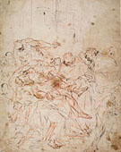 GASPARE DIZIANI, St. Anthony Healing the Foot, pen and red chalk